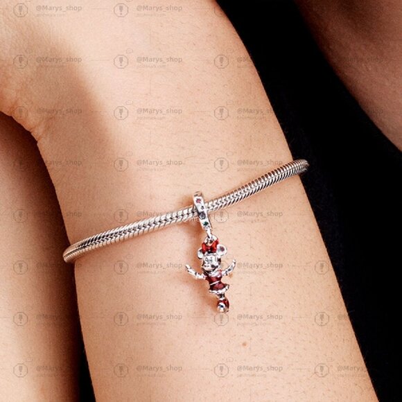 Pandora Minnie Mouse Ice Skating Dangle Charm - Picture 4 of 6